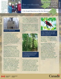 Don and Heather Elliott : a fee simple donation on the Oro Moraine