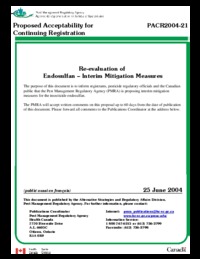 Re-evaluation of endosulfan : interim mitigation measures