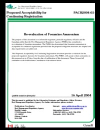 Re-evaluation of fosamine ammonium