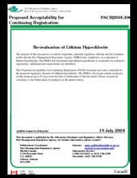 Re-evaluation of lithium hypochlorite