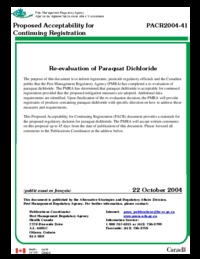 Re-evaluation of paraquat dichloride