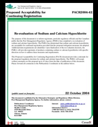 Re-evaluation of sodium and calcium hypochlorite