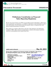 Preliminary consultation on proposed sales reporting regulation