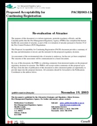 Re-evaluation of atrazine