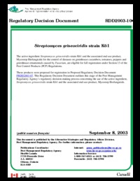 Streptomyces griseoviridis strain K61