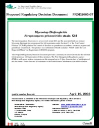 Mycostop Biofungicide, Streptomyces griseoviridis strain K61