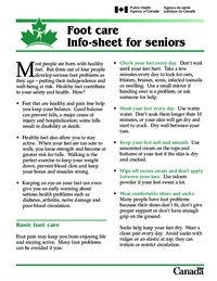 Foot care : info-sheet for seniors
