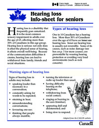 Hearing loss : info-sheet for seniors