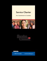 Service charter : our commitment to Canadians