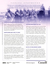The 1st Newfoundland Regiment and the Battle of the Somme