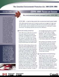 CEPA 1999 : focus on issues : key environmental issues managed under CEPA 1999