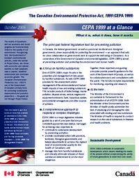 CEPA 1999 at a glance : what it is, what it does, how it works