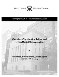 Canadian city housing prices and urban market segmentation