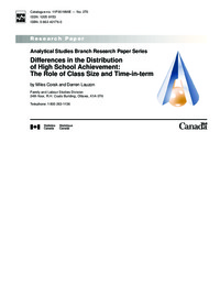 Differences in the distribution of high school achievement : the role of class size and time-in-tern