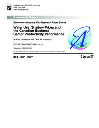 Water use, shadow prices and the Canadian business sector productivity performance