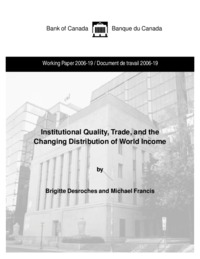 Institutional quality, trade, and the changing distribution of world income
