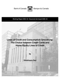 Lines of credit and consumption smoothing : the choice between credit cards and home equity lines of credit