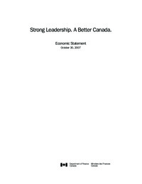 Strong leadership. a better Canada : economic statement, October 30, 2007