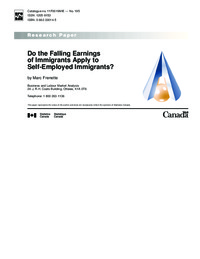 Do the falling earnings of immigrants apply to self-employed immigrants?
