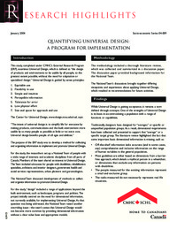 Quantifying universal design : a program for implementation
