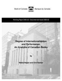 Degree of internationalization and performance : an analysis of Canadian banks