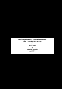 Self-employment, skill development and training in Canada
