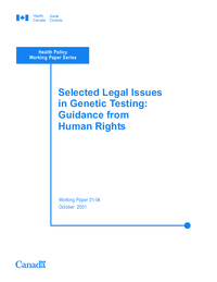 Selected legal issues in genetic testing : guidance from human rights