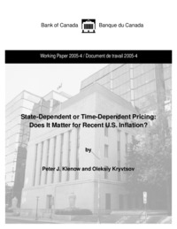 State-dependent or time-dependent pricing : does it matter for recent U.S. inflation?