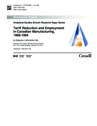 Tariff reduction and employment in Canadian manufacturing, 1988-1994