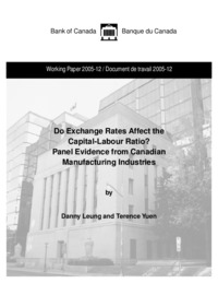 Do exchange rates affect the capital-labour ratio? : panel evidence from Canadian manufacturing industries