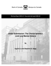 Order submission : the choice between limit and market orders