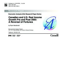 Canadian and U.S. real income growth pre and post 2000 : a reversal of fortunes