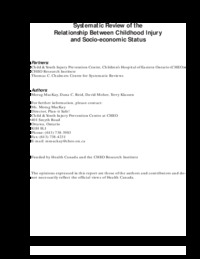 Systematic review of the relationship between childhood injury and socio-economic status