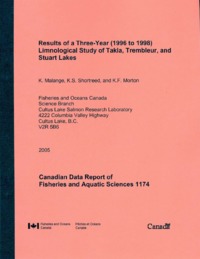 Results from a three-year (1996-1998) limnological study of Takla, Trembleur and Stuart Lakes