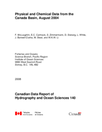 Physical and chemical data from the Canada Basin, August 2004