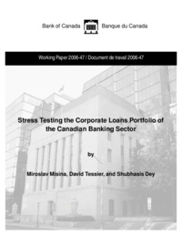 Stress testing the corporate loans portfolio of the Canadian banking sector