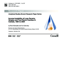 Income instability of lone parents, singles and two-parent families in Canada, 1984 to 2004