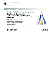 Earnings of couples with high and low levels of education, 1980-2000