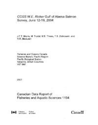 CCGS W.E. Ricker Gulf of Alaska salmon survey, June 12-19,2004