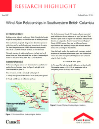 Wind-rain relationship in southwestern British Columbia