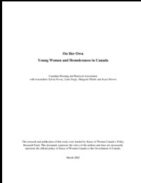 On her own - young women and homelessness in Canada