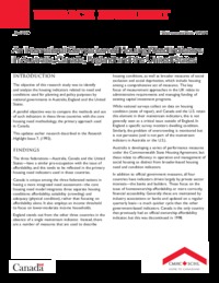 An international comparison of housing need indicators in Autstralia, Canada, England and the United States