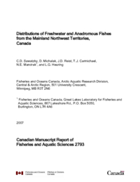 Distributions of freshwater and anadromous fishes from the mainland Northwest Territories