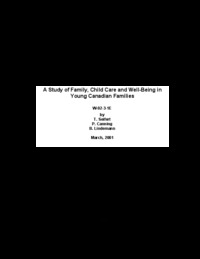 A study of family, child care and well-being in young Canadian families
