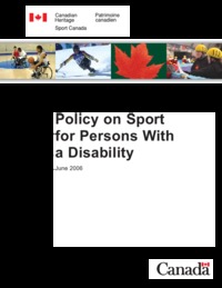 Policy on sport for persons with a disability