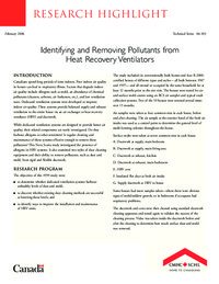 Identifying and removing pollutants from heat recovery ventilators