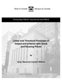 Linear and threshold forecasts of output and inflation with stock and housing prices