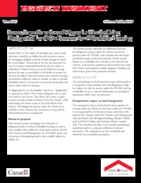 Issues, impediments and opportunities to using designated land on-reserve for affordable             housing