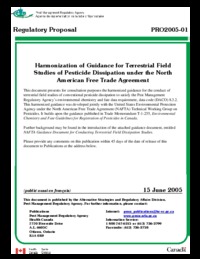 NAFTA guidance document for conducting terrestrial field dissipation studies
