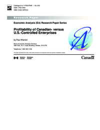 Profitability of Canadian- versus U.S.-controlled enterprises